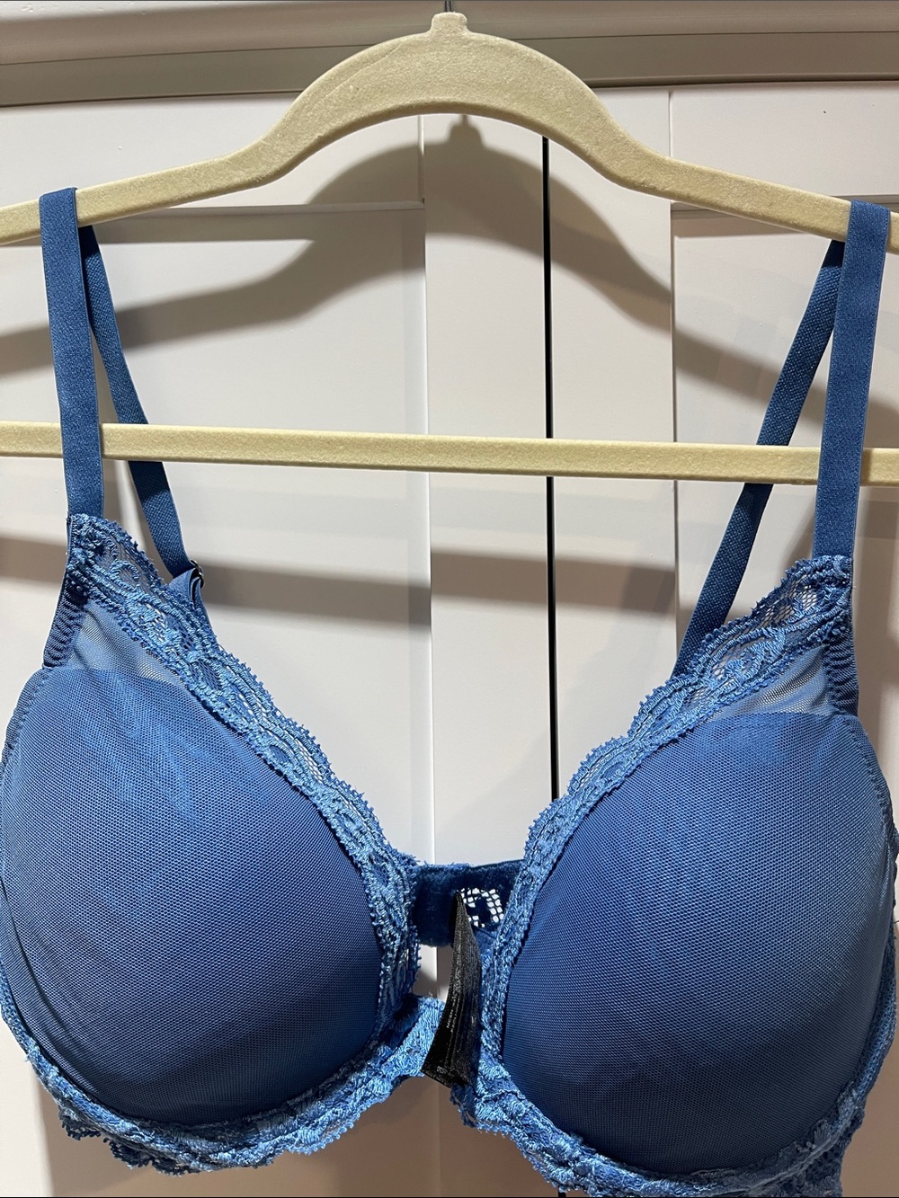 Natori Blue Lace-Trim T-Shirt Bra